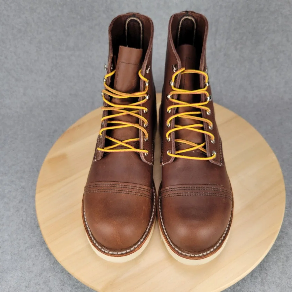 Red Wing Iron Ranger 8088 Mens 8 Amber‎ Harness Brown Leather Wedge Sole Boots